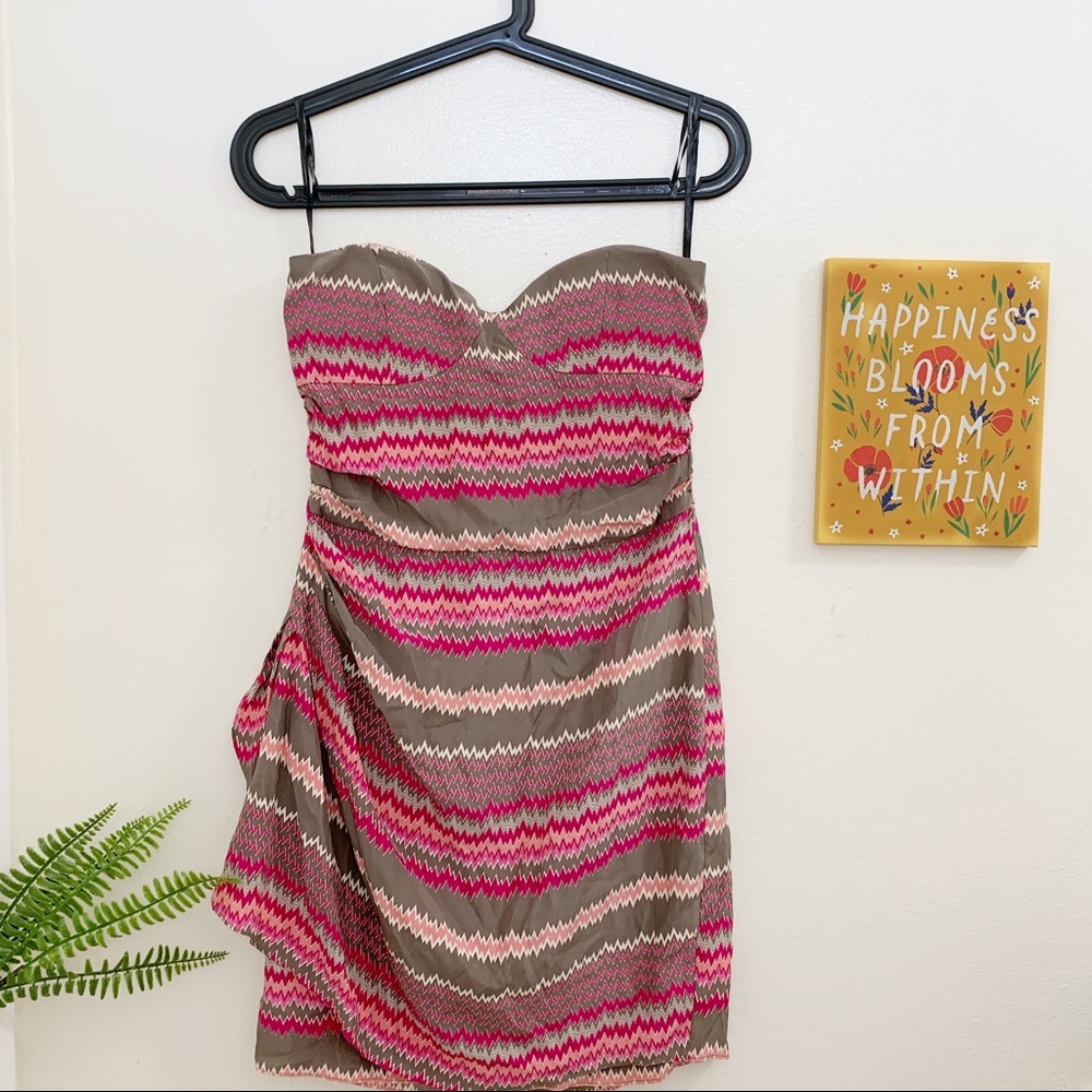 Parker | 100% Silk Strapless Mini Dress